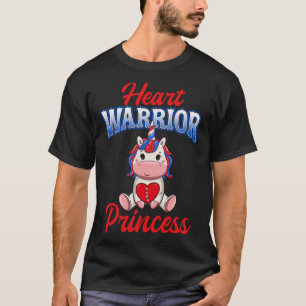 Unicorn Heart Warrior Princess CHD Awareness  Girl T-Shirt