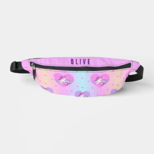 Unicorn Hearts Fanny Pack - pink & purple