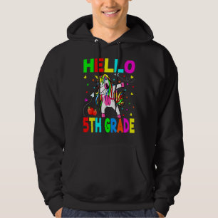 Unicorn Hello Fifth Grade Squad Cute Teacher Stude Hoodie