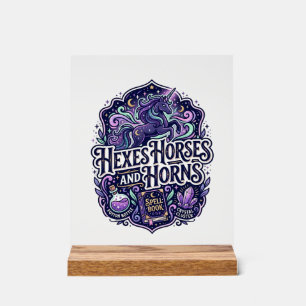 Unicorn Hexes Horses and Horns POD Ready POD Artwo Acrylic Sign