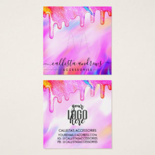 Unicorn Holographic Glitter Drip Ring Logo Display