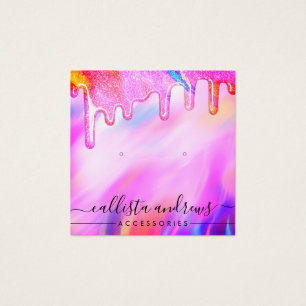 Unicorn Holographic Glitter Drips Earring Display