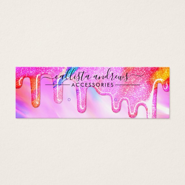 Unicorn Holographic Glitter Drips Earring Display (Front)