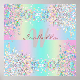 Unicorn Holographic Glitter Poster