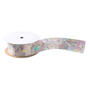 Unicorn Holographic Glitter  Satin Ribbon