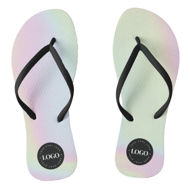 Unicorn Holographic Rainbow Custom Business Logo Jandals (Footbed)