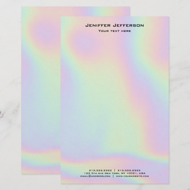 Unicorn holographic Stationery (Front/Back)