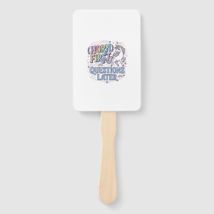 Unicorn Horn First Questions Later Adorable Sticke Hand Fan