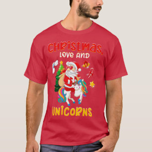 Unicorn Horses Rider Girl Christmas Love Ride 6 T-Shirt