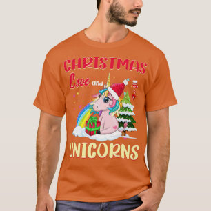 Unicorn Horses Rider Girl Christmas Love Ride 8 T-Shirt