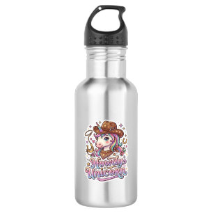 Unicorn Howdy Unicorn Gift Idea Sticker and Shirt  532 Ml Water Bottle