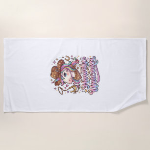 Unicorn Howdy Unicorn Gift Idea Sticker and Shirt  Beach Towel