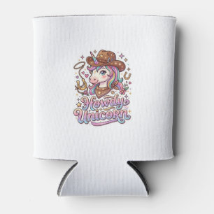Unicorn Howdy Unicorn Gift Idea Sticker and Shirt Can Cooler