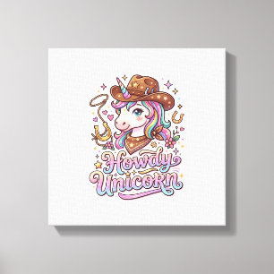 Unicorn Howdy Unicorn Gift Idea Sticker and Shirt  Canvas Print