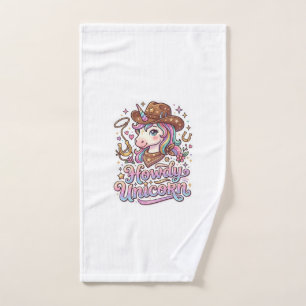 Unicorn Howdy Unicorn Gift Idea Sticker and Shirt Hand Towel