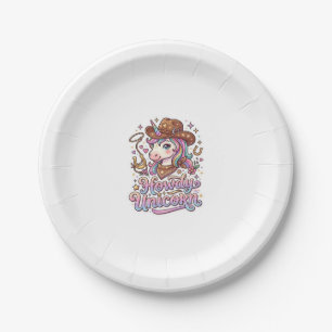 Unicorn Howdy Unicorn Gift Idea Sticker and Shirt Paper Plate