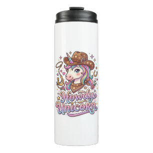 Unicorn Howdy Unicorn Gift Idea Sticker and Shirt Thermal Tumbler