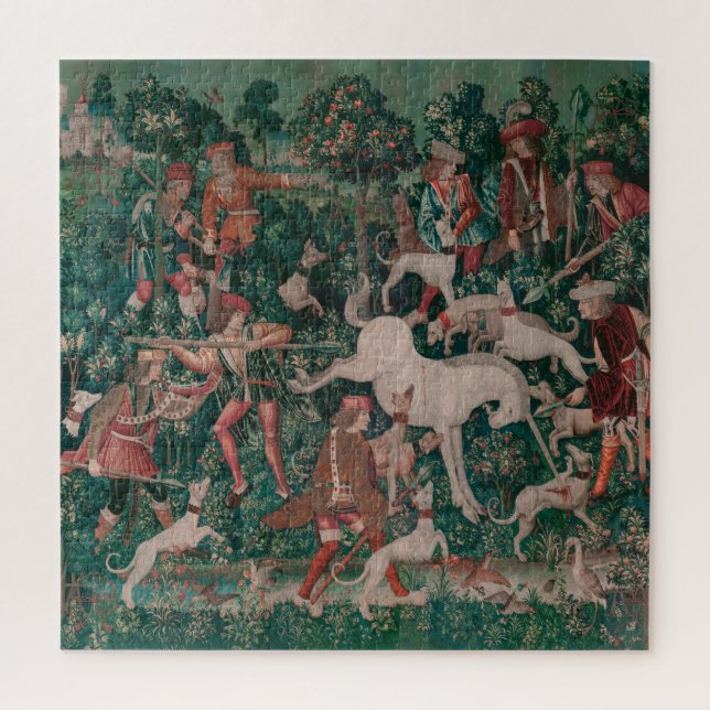 Unicorn Hunt Mediaeval Art - Unicorn Defends Himse Jigsaw Puzzle (Vertical)