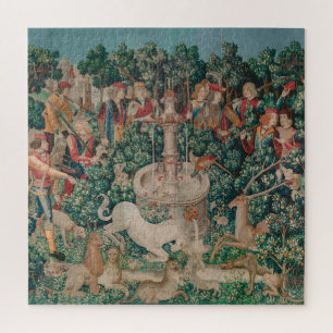 Unicorn Hunt Mediaeval Art - Unicorn Is Found Jigsaw Puzzle