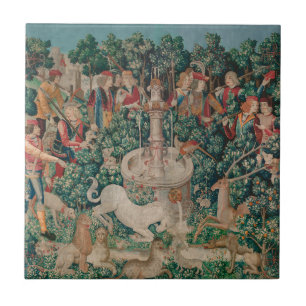 Unicorn Hunt Mediaeval Art - Unicorn Is Found Tile