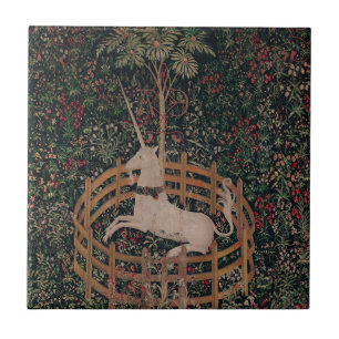 Unicorn Hunt Mediaeval Art - Unicorn Rests in Gard Tile