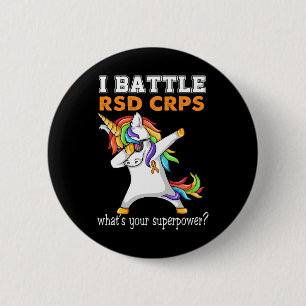 Unicorn I Battle RSD CRPS Awareness 6 Cm Round Badge