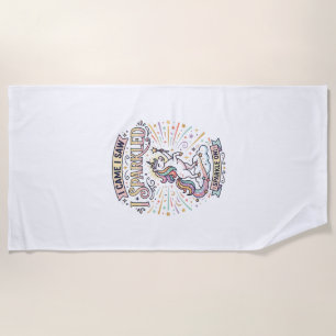 Unicorn I Came I Saw I Sparkled Print Ready Market Beach Towel