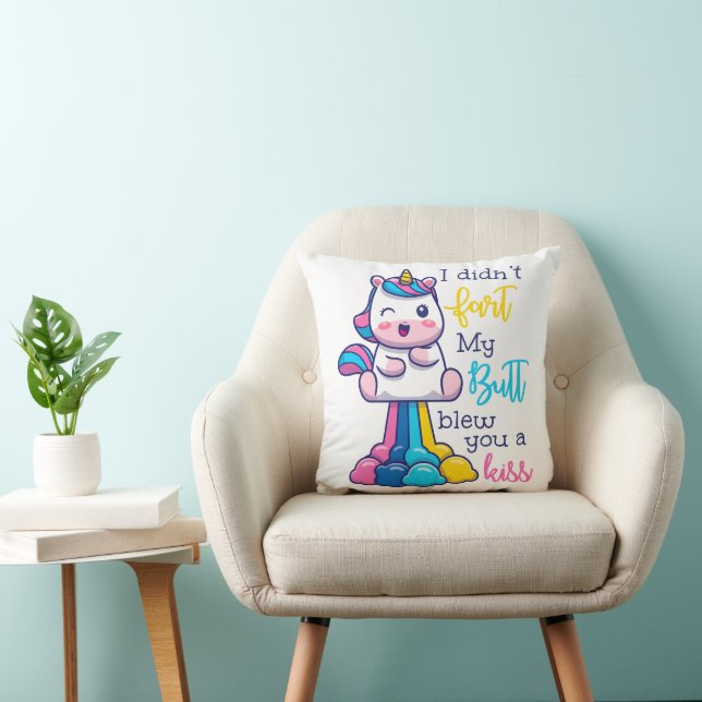 Unicorn I Didn't Fart My Butt Blew You A Kiss Cushion (Chair)