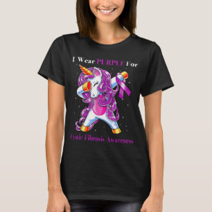 Unicorn I Wear Purple For Cystic Fibrosis Awarenes T-Shirt