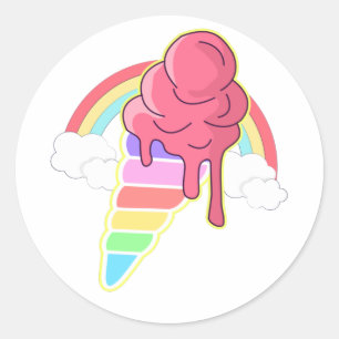 Unicorn Ice Cream Classic Round Sticker