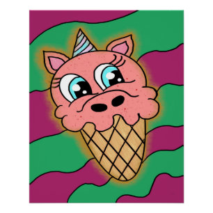 Unicorn ice cream poster