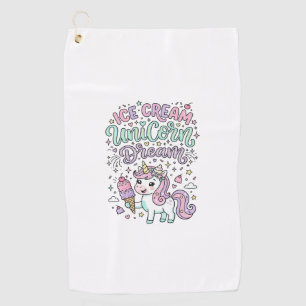 Unicorn Ice Cream Unicorn Dream Cute Pastel Produc Golf Towel