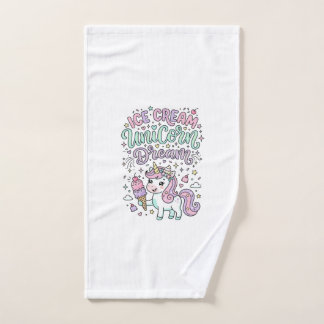 Unicorn Ice Cream Unicorn Dream Cute Pastel Produc Hand Towel