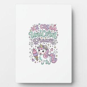 Unicorn Ice Cream Unicorn Dream Cute Pastel Produc Plaque