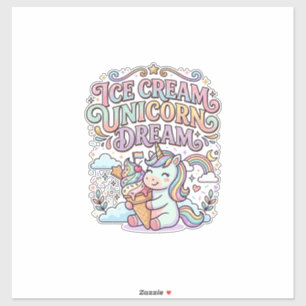 Unicorn Ice Cream Unicorn Dream Funny Typography D