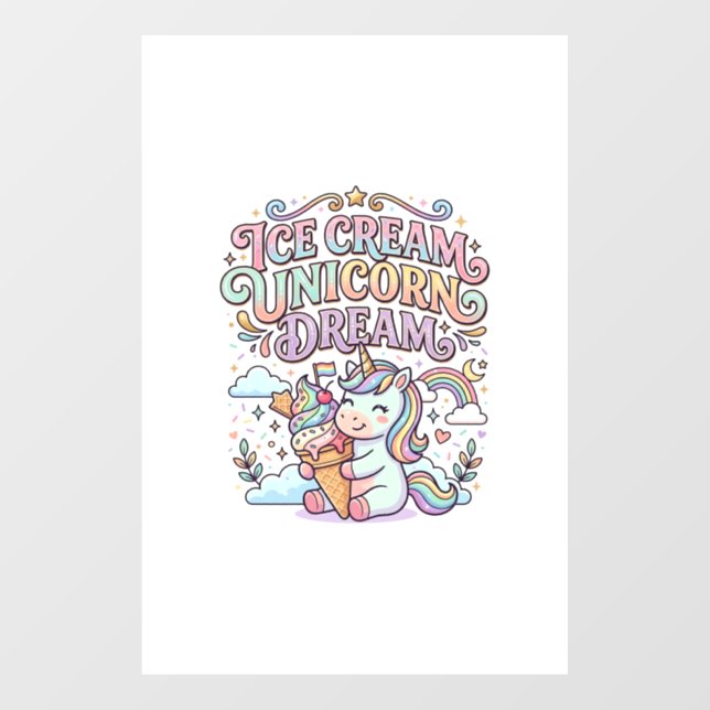 Unicorn Ice Cream Unicorn Dream Funny Typography D (Sheet)