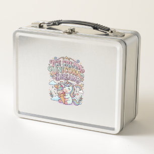 Unicorn Ice Cream Unicorn Dream Funny Typography D Metal Lunch Box