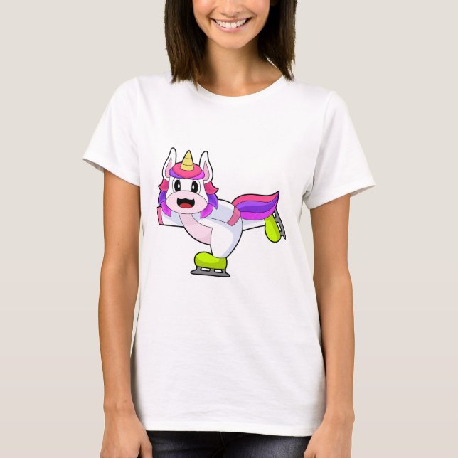 Unicorn Ice skating Ice skates Winter sports T-Shirt (Front)