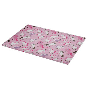 unicorn illustration kids background cutting board