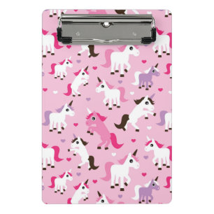 unicorn illustration kids background mini clipboard