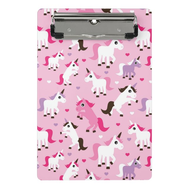 unicorn illustration kids background mini clipboard (Front)