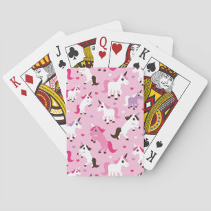 unicorn illustration kids background playing cards