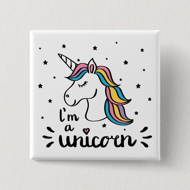 Unicorn | I'm A Unicorn 15 Cm Square Badge (Front)