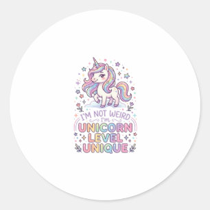 Unicorn I'm Not Weird I'm Unicorn Level Unique Ado Classic Round Sticker