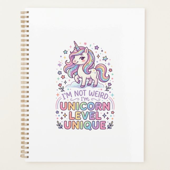 Unicorn I'm Not Weird I'm Unicorn Level Unique Ado Planner (Front)