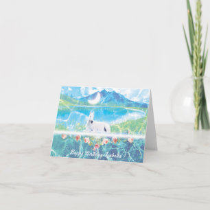 Unicorn in a paradise dream world card