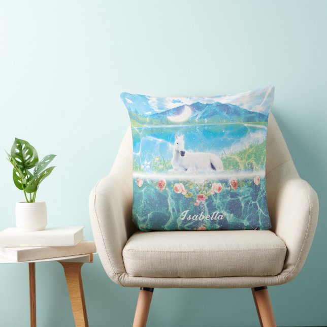 Unicorn in a paradise dream world customized  cushion (Chair)