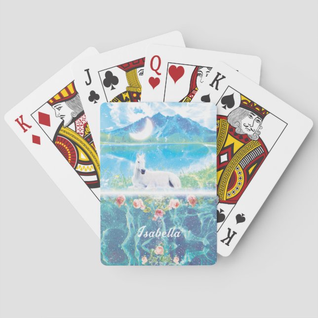 Unicorn in a paradise dream world  playing cards (Back)