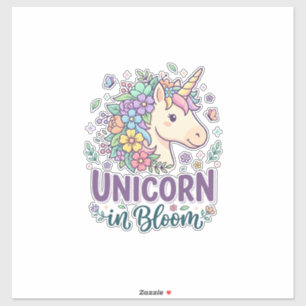 Unicorn in Bloom Bold Typography Print on Demand D
