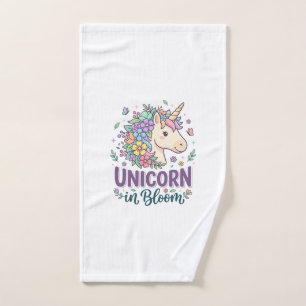 Unicorn in Bloom Bold Typography Print on Demand D Hand Towel